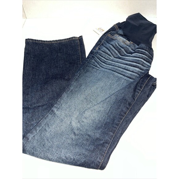 A Pea In The Pod Distressed Med Wash Bootcut Jeans Size Med NWT - Picture 1 of 6